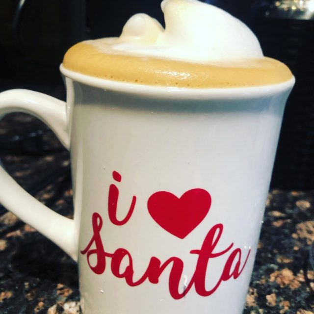 I broke down and bought an early Christmas present: a Nespresso Machine and it makes the best ever coffee, espresso, lattes! I’m in heaven ha!